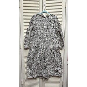 Who What Wear Long Sleeve Tiered Dress Size Medium M Shadow Leopard Nwt